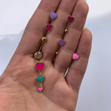 20G 5/16 Purple Heart Valentines Day Nose Bone