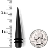 Black Matte Acrylic Straight Taper Set Available in Sizes 12G to 00G
