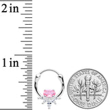 18G 3/8 Pink Clear Gem Spray Cartilage Clicker