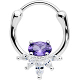 18G 3/8 Purple Clear Gem Spray Cartilage Clicker