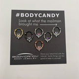 18G 3/8 Purple Clear Gem Spray Cartilage Clicker