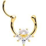 18G 3/8 Clear Gem Gold Tone Anodized Spray Cartilage Clicker