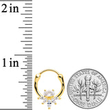 18G 3/8 Clear Gem Gold Tone Anodized Spray Cartilage Clicker