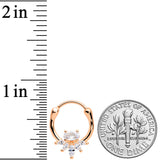 18G 3/8 Clear Gem Rose Gold Tone Anodized Spray Cartilage Clicker