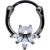 18G 3/8 Clear Gem Black Anodized Spray Cartilage Clicker