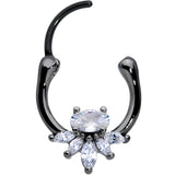 18G 3/8 Clear Gem Black Anodized Spray Cartilage Clicker