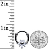 18G 3/8 Clear Gem Black Anodized Spray Cartilage Clicker