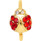 20G 5/16 Red Gem Gold Tone Ladybug Nose Hoop