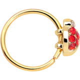 20G 5/16 Red Gem Gold Tone Ladybug Nose Hoop