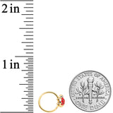 20G 5/16 Red Gem Gold Tone Ladybug Nose Hoop