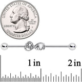 14G Clear Gem Infinity Swirl Industrial Barbell 38mm