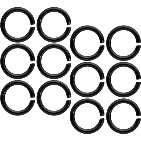 14G 5/16 Black Anodized Seamless Cartilage Ring Set of 12