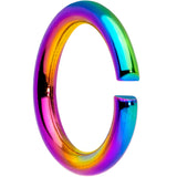 14G 5/16 Rainbow Anodized Seamless Cartilage Ring Set of 12