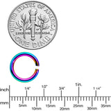 14G 5/16 Rainbow Anodized Seamless Cartilage Ring Set of 12