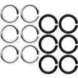 14G 5/16 Steel Black Anodized Seamless Cartilage Ring Set of 12