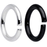 14G 5/16 Steel Black Anodized Seamless Cartilage Ring Set of 12