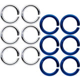 14G 5/16 Steel Blue Anodized Seamless Cartilage Ring Set of 12
