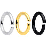 14G 5/16 Steel Black Gold Tone Seamless Cartilage Ring Set of 12