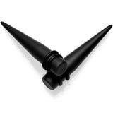 Black Matte Acrylic Straight Taper Set Available in Sizes 12G to 00G