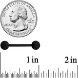 Beautiful Basic Black Matte Barbell Tongue Ring