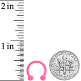 16G 3/8 Hot Pink Matte Horseshoe Circular Barbell