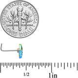 20G 1/4 Clear Gem Rainbow Ice Cream Cone L Shaped Nose Ring