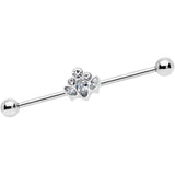 14G Clear Gem Classic Cluster Industrial Barbell 38mm