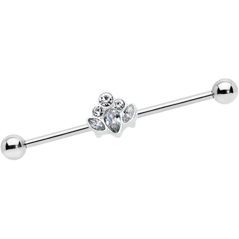 14G Clear Gem Classic Cluster Industrial Barbell 38mm