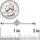 14G Clear Gem Classic Cluster Industrial Barbell 38mm