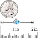 14G Aqua Clear Gem Classic Cluster Industrial Barbell 38mm