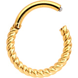 14G 3/8 Gold Tone Twisted Elegance Septum Clicker