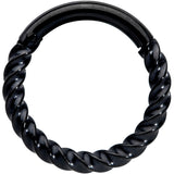 14G 3/8 Black Twisted Elegance Septum Clicker