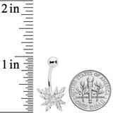 Clear CZ Gem Stylized Butterfly Belly Ring