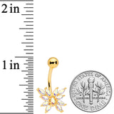 Aurora CZ Gem Gold Tone Plated Stylized Butterfly Belly Ring