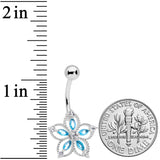 Aqua Clear CZ Gem Airy Flower Belly Ring