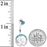 Aqua Gem Chick Basket of Eggs Belly Ring