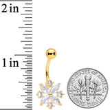 Clear CZ Gem Gold Tone Star Burst Belly Ring