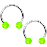 14G 9/16 Green Beer St Patricks Horseshoe Barbell Nipple Set of 4