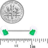 14G 9/16 Green Beer St Patricks Horseshoe Barbell Nipple Set of 4