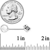 14G 9/16 Clear Gem Basket Chick Barbell Nipple Ring Set