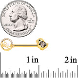 14G 9/16 Clear Gem Gold Tone Basket Chick Nipple Ring Set