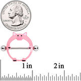 14G 5/8 Pink Pig Nipple Shield Set