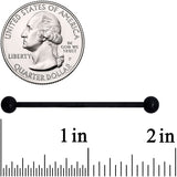 14G Beautiful Basic Black Matte Industrial Barbell 38mm