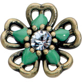 20G 7.5mm Gold Tone Green Flower St Patrick Day L Shape Nose Ring