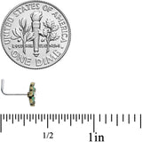 20G 7.5mm Gold Tone Green Flower St Patrick Day L Shape Nose Ring