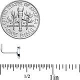 20G 7.5mm Clear Gem Blue White Leaves L Shaped Nose Ring