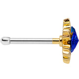20G 7mm Blue Gem Gold Tone Star Nose Bone