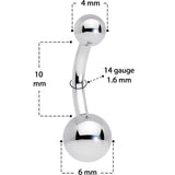 14G 5/16 Grade 23 Titanium Belly Ring Curved Barbell