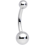 14G 3/8 Grade 23 Small Ball Titanium Belly Ring Curved Barbell