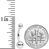 14G 3/8 Grade 23 Small Ball Titanium Belly Ring Curved Barbell